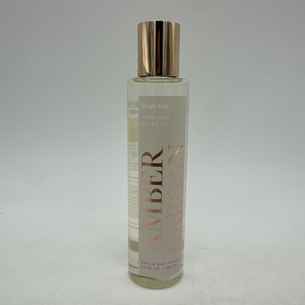 Bath & Body Works Amber & Argan Body Oil w/ Pure Argan Oil 6.3 fl oz Discontin